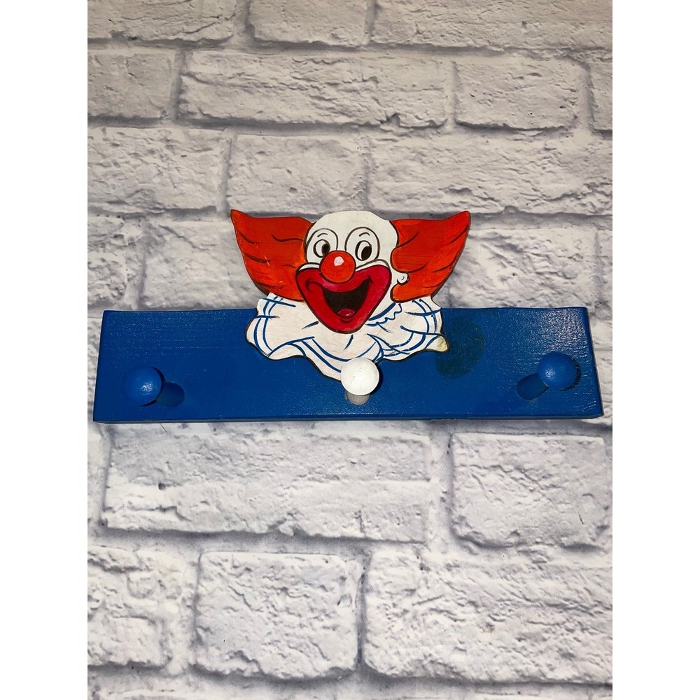 Bozo The Clown Wall Hook Rack in Blue and Red - Home Wall Decor